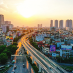 A city with a bridge and buildings  AI-generated content may be incorrect.