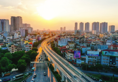 A city with a bridge and buildings  AI-generated content may be incorrect.