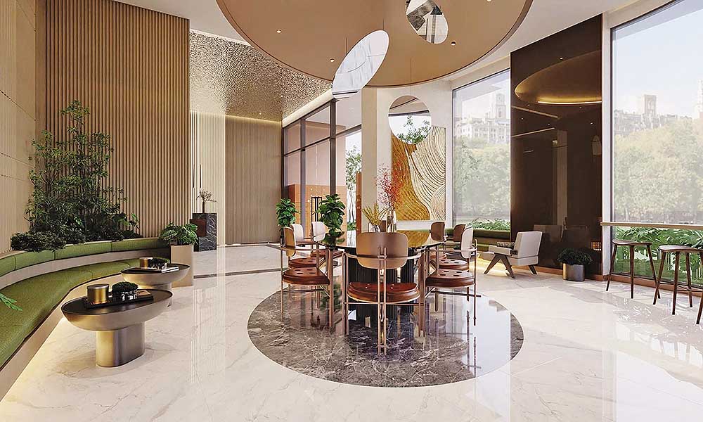 Sảnh đón khách và sảnh lễ tân được thiết kế sang trọng, chỉn chu như các Dự án cao cấp trung tâm TP.HCM