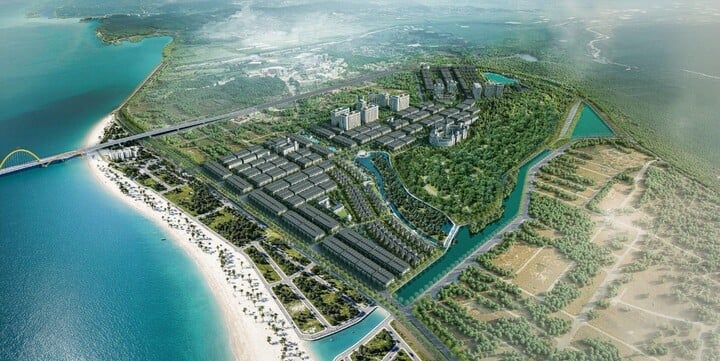 Phối cảnh quy hoạch khu đô thị Noble Palace Ha Long bên vịnh Cửa Lục. (Ảnh: Vinacominland)